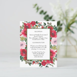Carte du boîtier de mariage de rose rouge aquarell