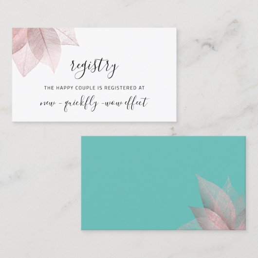 Carte du boîtier de réception blanc Rose or (Devant / Derrière)