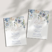 Carte du boîtier de réception Blue Hydrangea & Ros