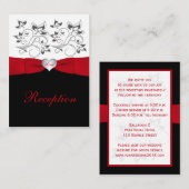 Carte du boîtier de réception Floral Rouge Noir (Devant / Derrière)