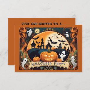 Carte du boîtier d'invitation de la fête d'Hallowe