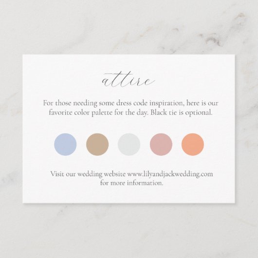 Carte du boîtier du code vestimentaire du Mariage  (Devant)