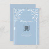 Carte du boîtier vintage mariage bleu clair Romanc (Devant / Derrière)