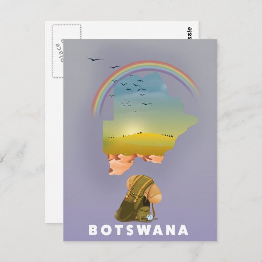 carte du Botswana (Devant / Derrière)