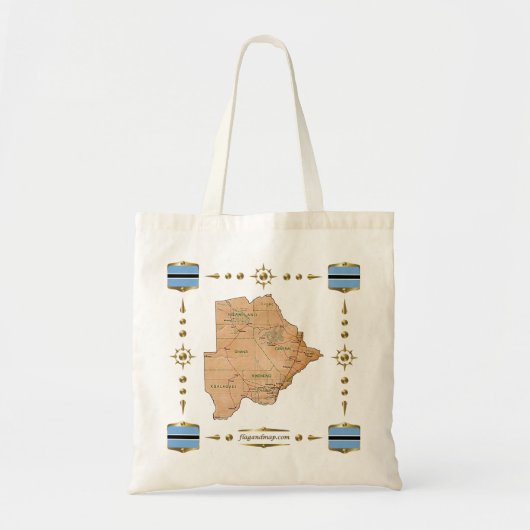 Carte du Botswana + sac drapeaux (Devant)