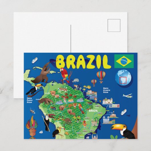 Carte du Brésil (Devant / Derrière)