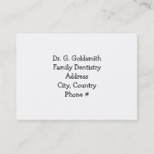 Carte du bureau de rendez-vous dentaire (Dos)