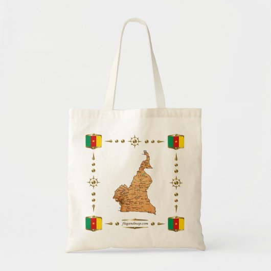 Carte du Cameroun + sac drapeaux (Devant)