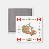 Carte du Canada + Magnet des drapeaux (Recto/Verso)