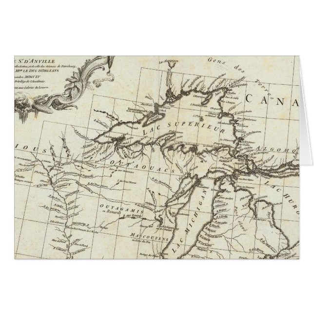 Carte du Canada montrant les villages amérindiens (Devant horizontal)