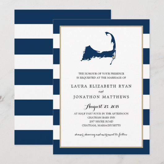 Carte du Cap Chatham avec coeur | MARIAGE (Devant / Derrière)