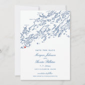 Carte du Cap Elizabeth Maine Mariage élégant (Devant)