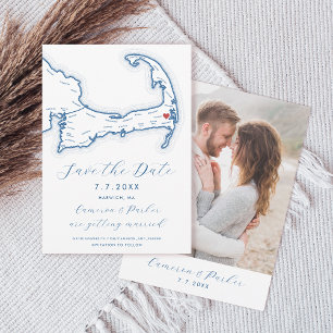 Carte du cap Harwich MA Marine Mariage bleu