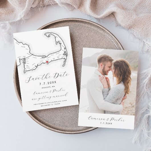 Carte du Cap Hyannis MA Carte du Cap Mariage noir 