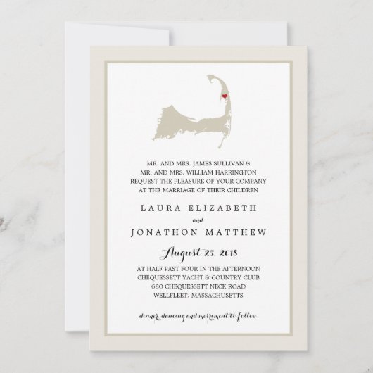 Carte du cap Wellfleet | MARIAGE (Devant)