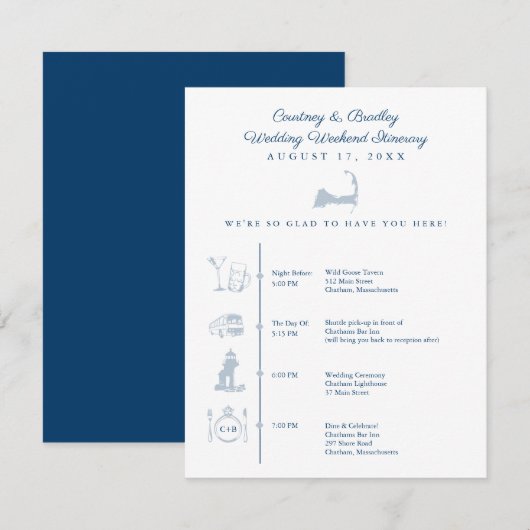 Carte du Cape Cod Programme de la réception de mar (Devant / Derrière)