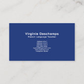 Carte du Carte de visite enseignant français avec (Dos)