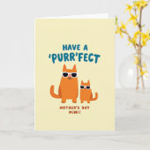 Carte du Chaton Orange Douce (Fleur jaune)