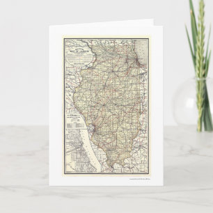 Carte Du Chemin De Fer De L'Illinois 1898