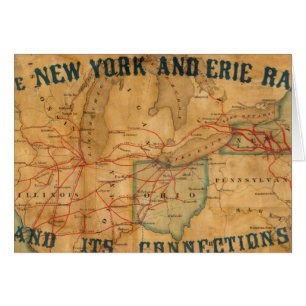Carte du chemin de fer New York et Erie