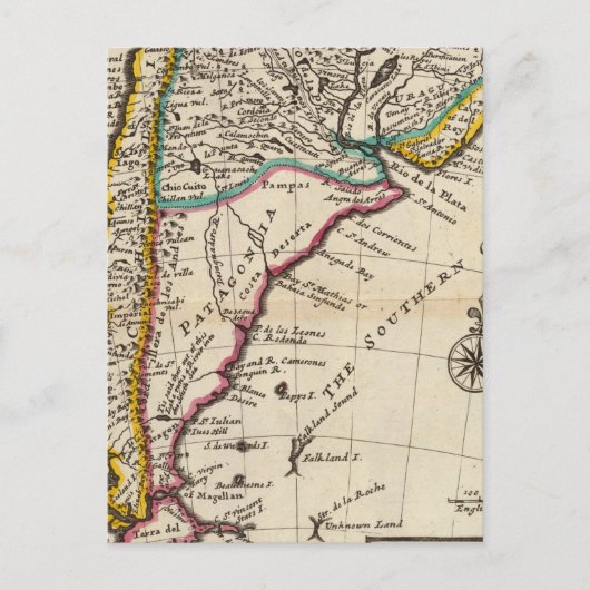 Carte du Chili, Patagonie, La Plata (Devant)