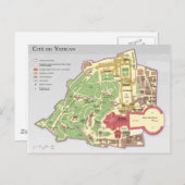 Carte du Cité du Vatican Diagramme Briefkaart (Voorkant / Achterkant)