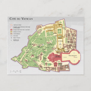 Carte du Cité du Vatican Diagramme Briefkaart