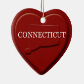Carte du coeur du Connecticut Ornement de Noël (Droite)