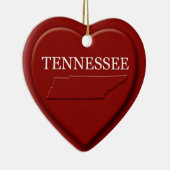 Carte du coeur du Tennessee Ornement de Noël (Droite)