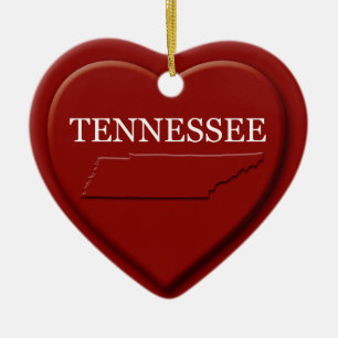 Carte du coeur du Tennessee Ornement de Noël