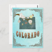 Carte Du Colorado Avec De Beaux Oiseaux (Devant / Derrière)