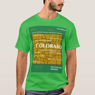 Carte du Colorado design T-Shirt