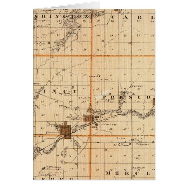 Carte du comté d'Adams, État de l'Iowa (Devant)