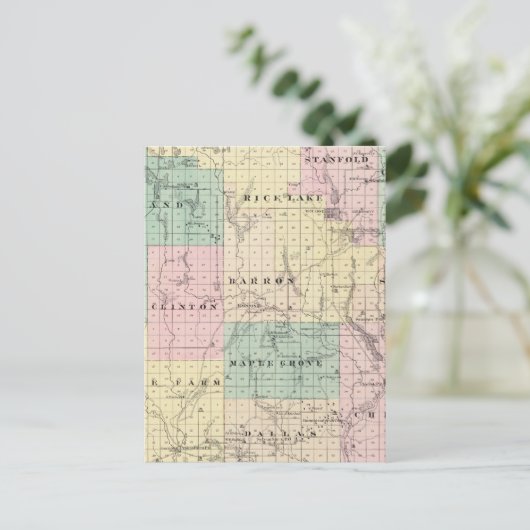 Carte du comté de Barron, État du Wisconsin (Debout devant)