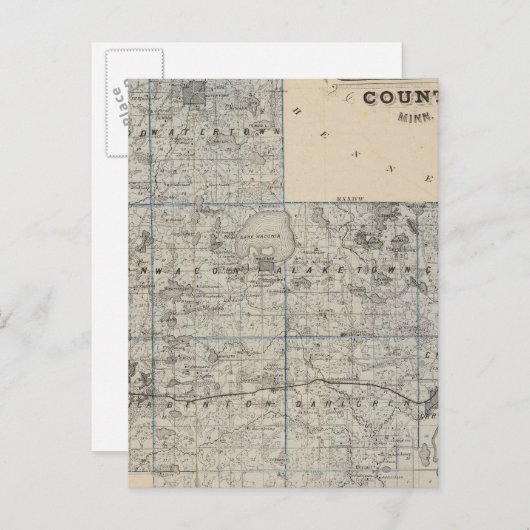 Carte du comté de Carver, Minnesota (Devant / Derrière)