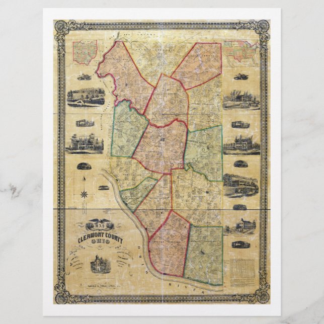 Carte du comté de Clermont Ohio (1857) (Devant)