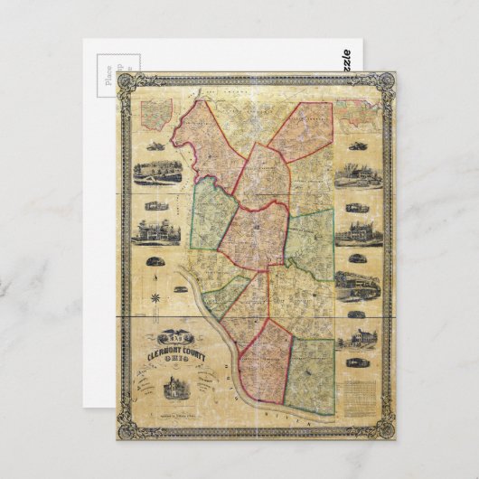Carte du comté de Clermont Ohio (1857) (Devant / Derrière)