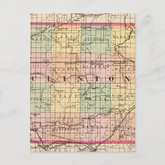 Carte du comté de Clinton, Michigan (Devant)