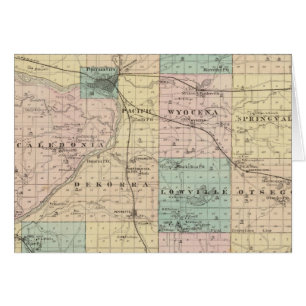 Carte du comté de Columbia, État du Wisconsin