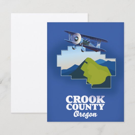 Carte du comté de Crook Oregon (Devant / Derrière)