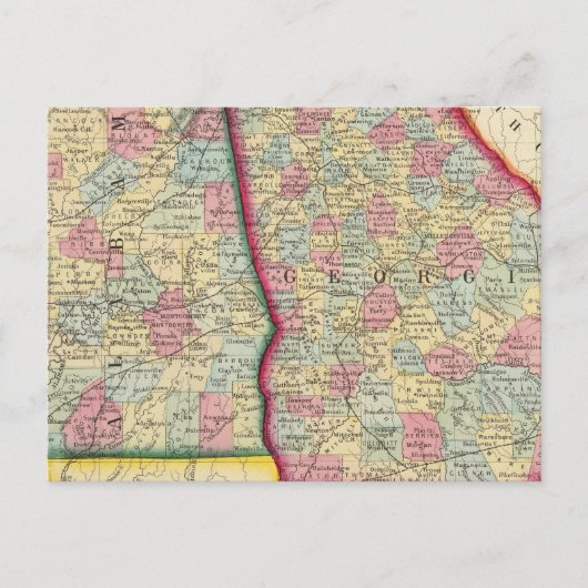Carte du comté de Géorgie et de l'Alabama (Devant)
