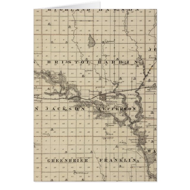 Carte du comté de Greene, État de l'Iowa (Devant)