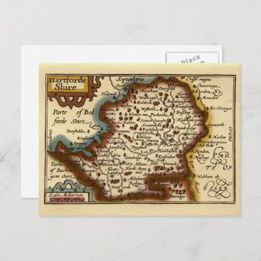 Carte du comté de Hertfordshire (Devant / Derrière)