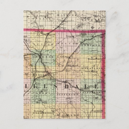 Carte du comté de Hillsdale, Michigan (Devant)