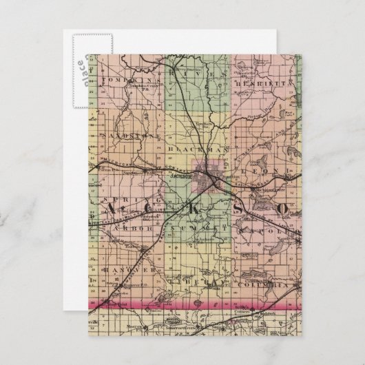 Carte du comté de Jackson, Michigan (Devant / Derrière)