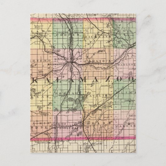 Carte du comté de Kalamazoo, Michigan (Devant)