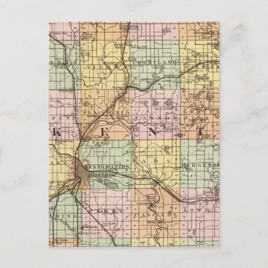 Carte du comté de Kent, Michigan (Devant)