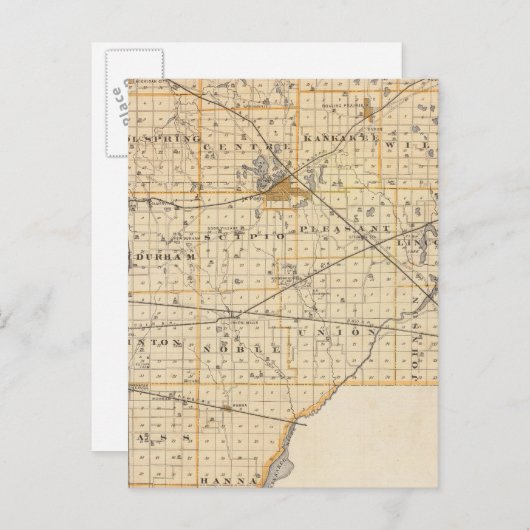 Carte du comté de La Porte (Devant / Derrière)