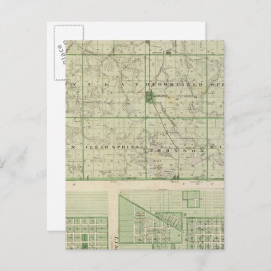 Carte du comté de Lagrange avec La Grange, Lima (Devant / Derrière)