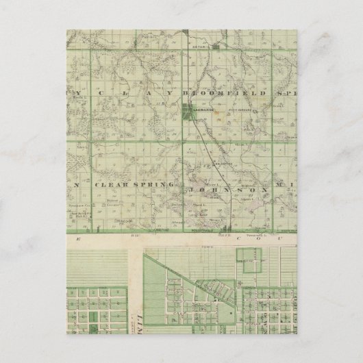 Carte du comté de Lagrange avec La Grange, Lima (Devant)